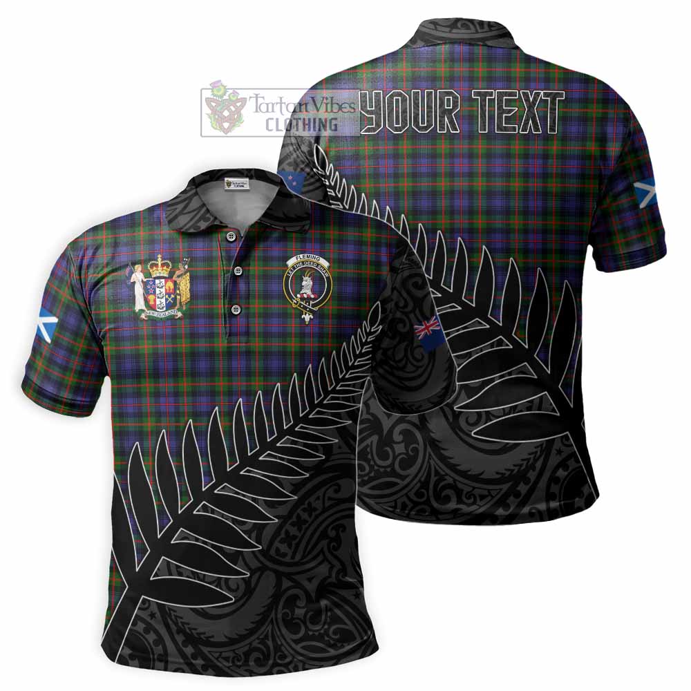 Fleming Crest Tartan Polo Shirt with New Zealand Silver Fern Half Style