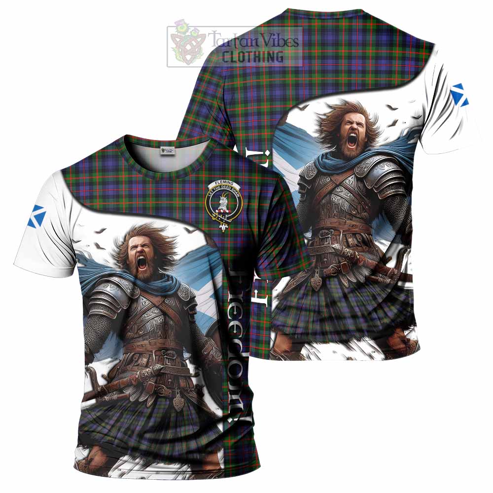 Fleming Crest Tartan T-Shirt Inspired by the Freedom of Scottish Warrior