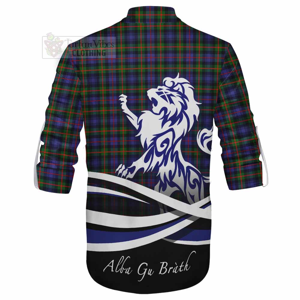 Tartan Vibes Clothing Fleming Tartan Ghillie Kilt Shirt with Alba Gu Brath Regal Lion Emblem