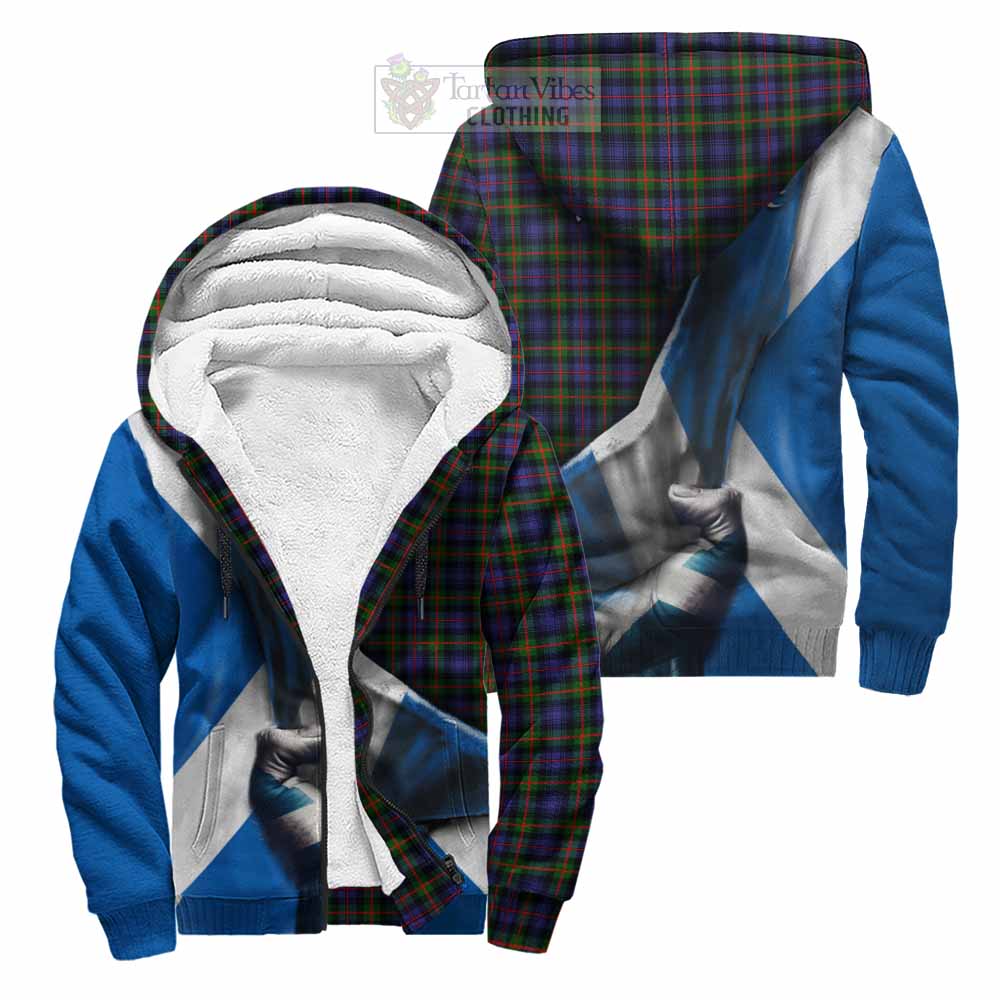 Tartan Vibes Clothing Fleming Tartan Sherpa Hoodie with Family Crest Scotland Patriotic Style