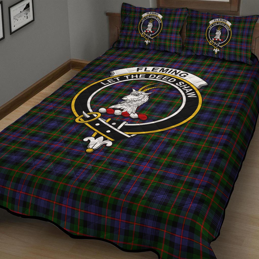 Fleming Tartan Quilt Bed Set with Family Crest - Tartan Vibes Clothing