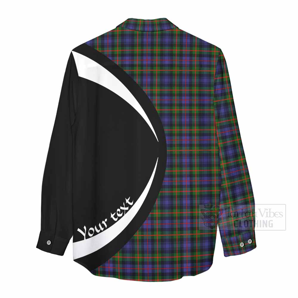 Tartan Vibes Clothing Fleming Tartan Women's Casual Shirt with Family Crest Circle Style