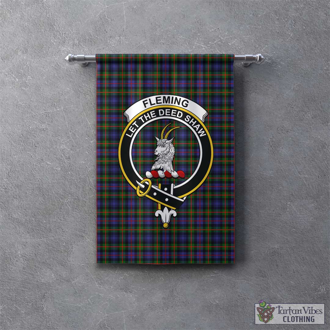 Tartan Vibes Clothing Fleming Tartan Gonfalon, Tartan Banner with Family Crest