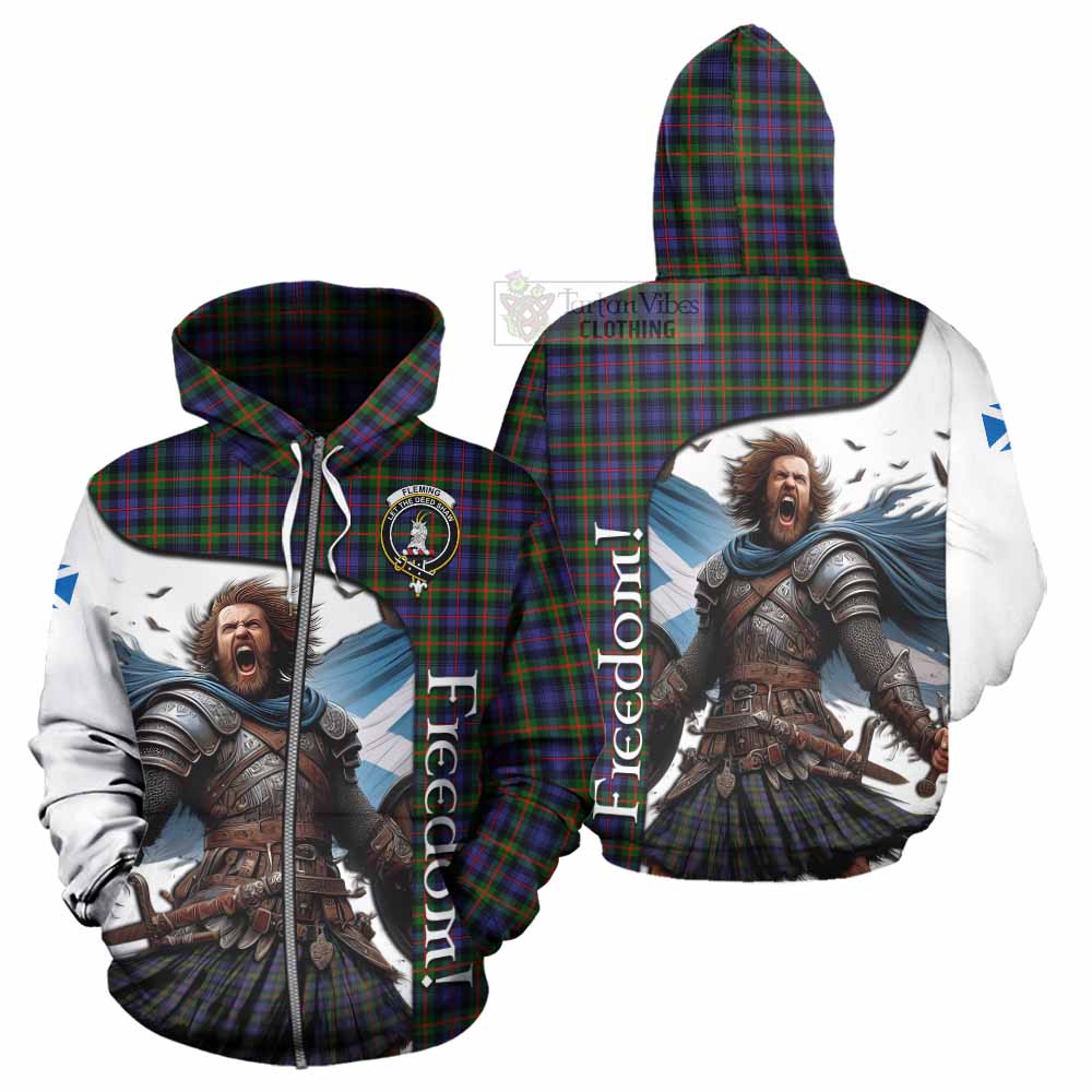 Tartan Vibes Clothing Fleming Crest Tartan Hoodie Inspired by the Freedom of Scottish Warrior