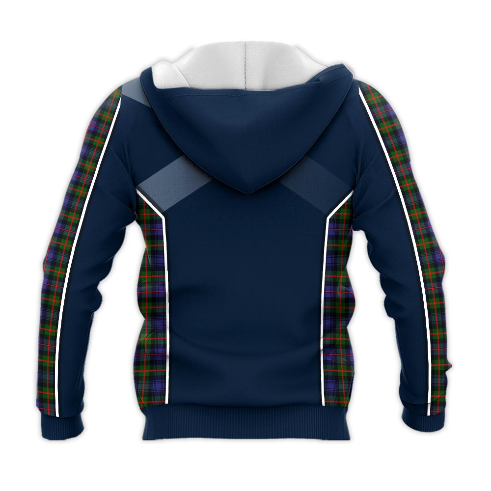 Tartan Vibes Clothing Fleming Tartan Knitted Hoodie with Family Crest and Scottish Thistle Vibes Sport Style