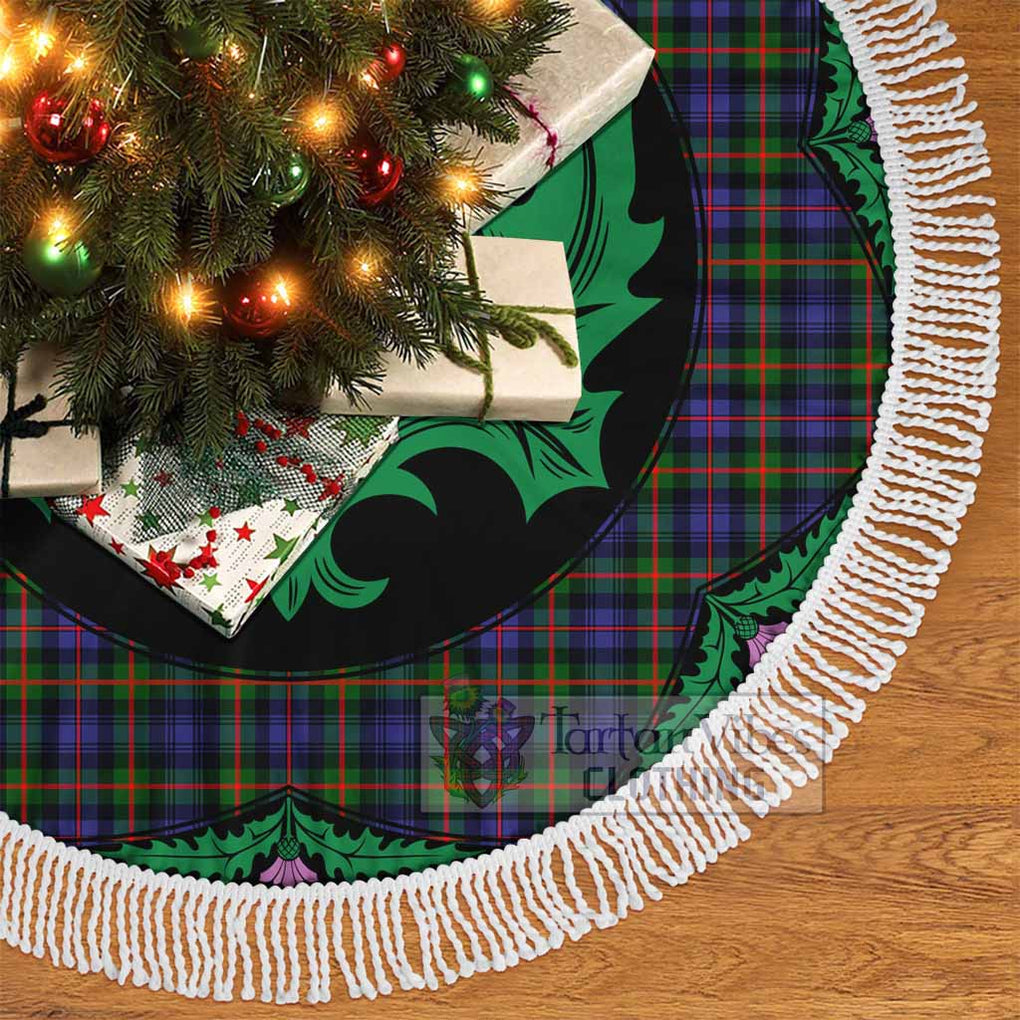 Tartan Vibes Clothing Fleming Tartan Christmas Tree Skirt Scottish Thistle Style