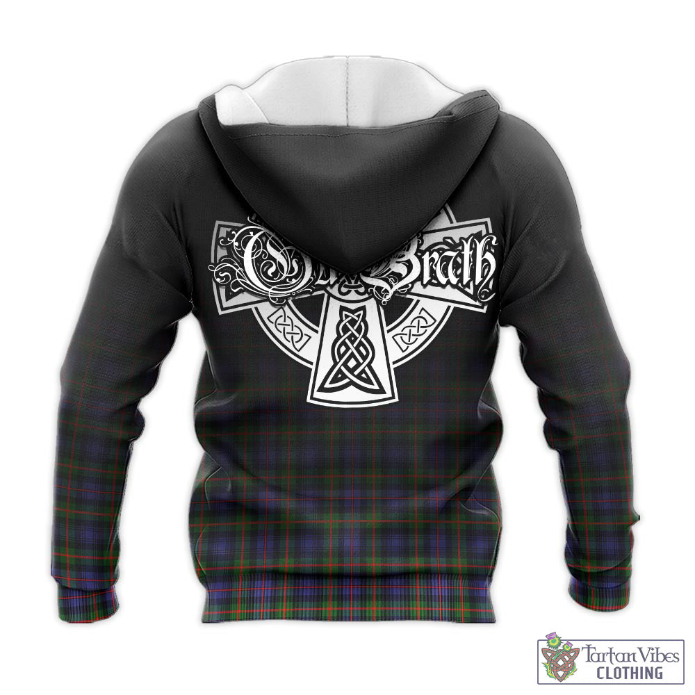 Tartan Vibes Clothing Fleming Tartan Knitted Hoodie Featuring Alba Gu Brath Family Crest Celtic Inspired