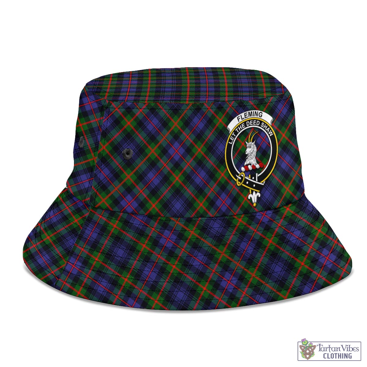 Tartan Vibes Clothing Fleming Tartan Bucket Hat with Family Crest