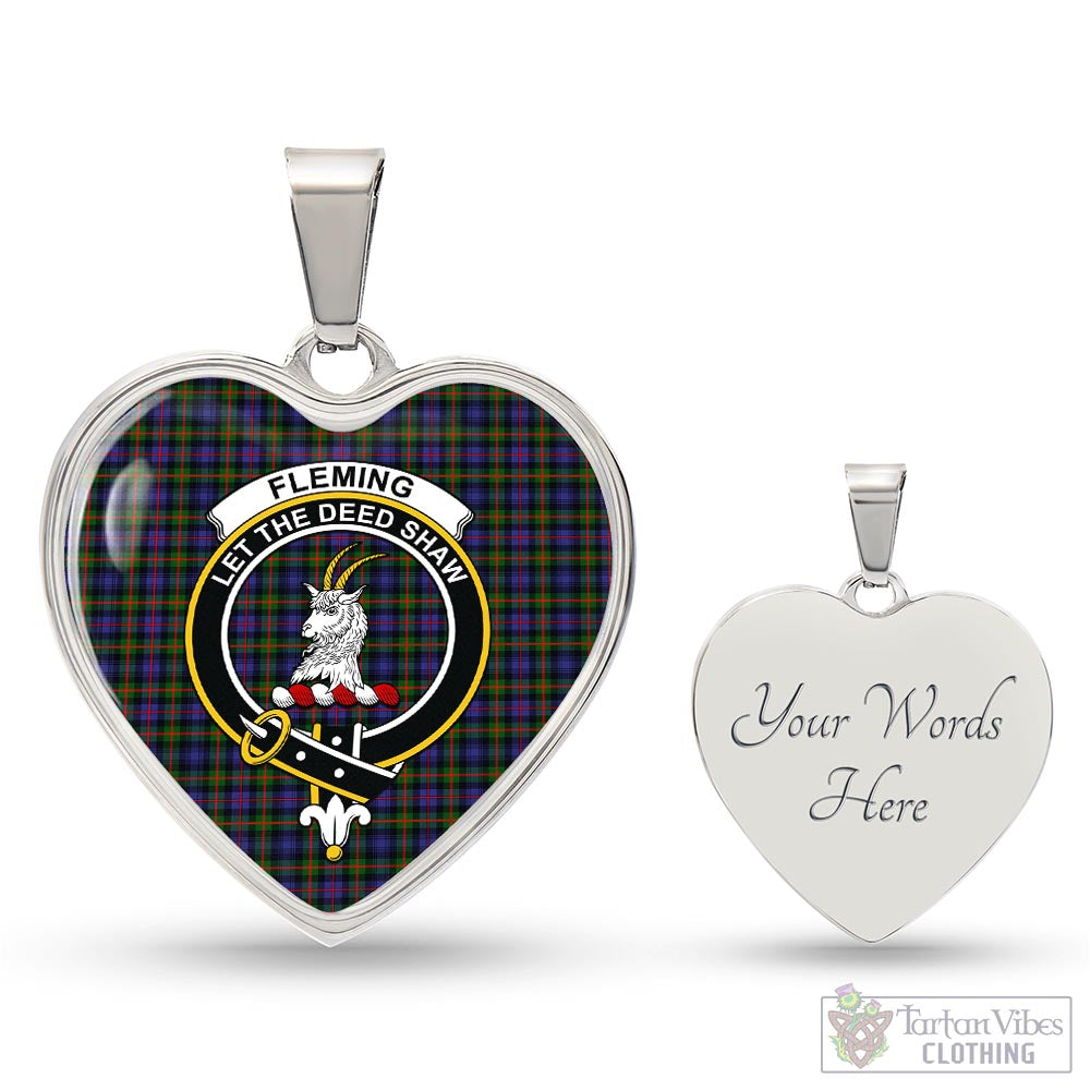 Tartan Vibes Clothing Fleming Tartan Heart Necklace with Family Crest