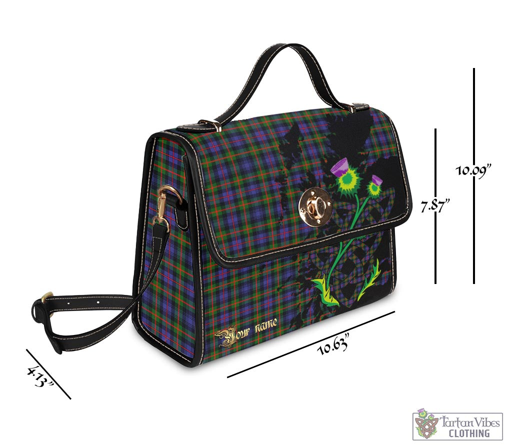 Tartan Vibes Clothing Fleming Tartan Waterproof Canvas Bag with Scotland Map and Thistle Celtic Accents