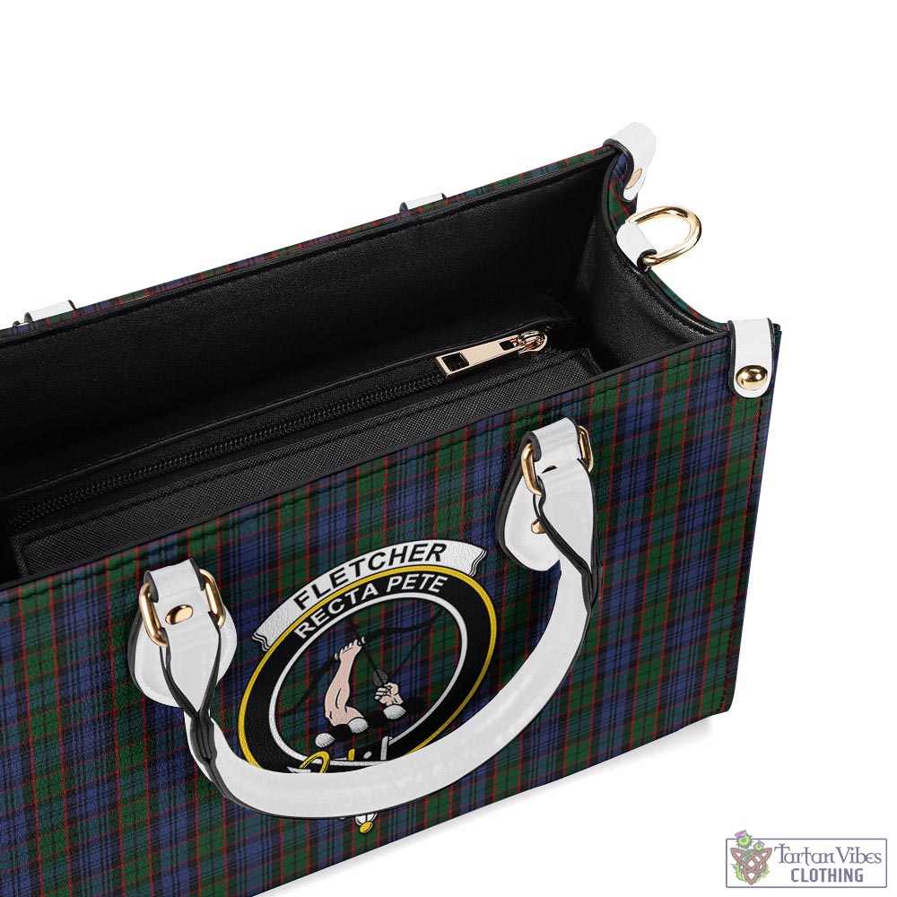 Tartan Vibes Clothing Fletcher Tartan Luxury Leather Handbags with Family Crest