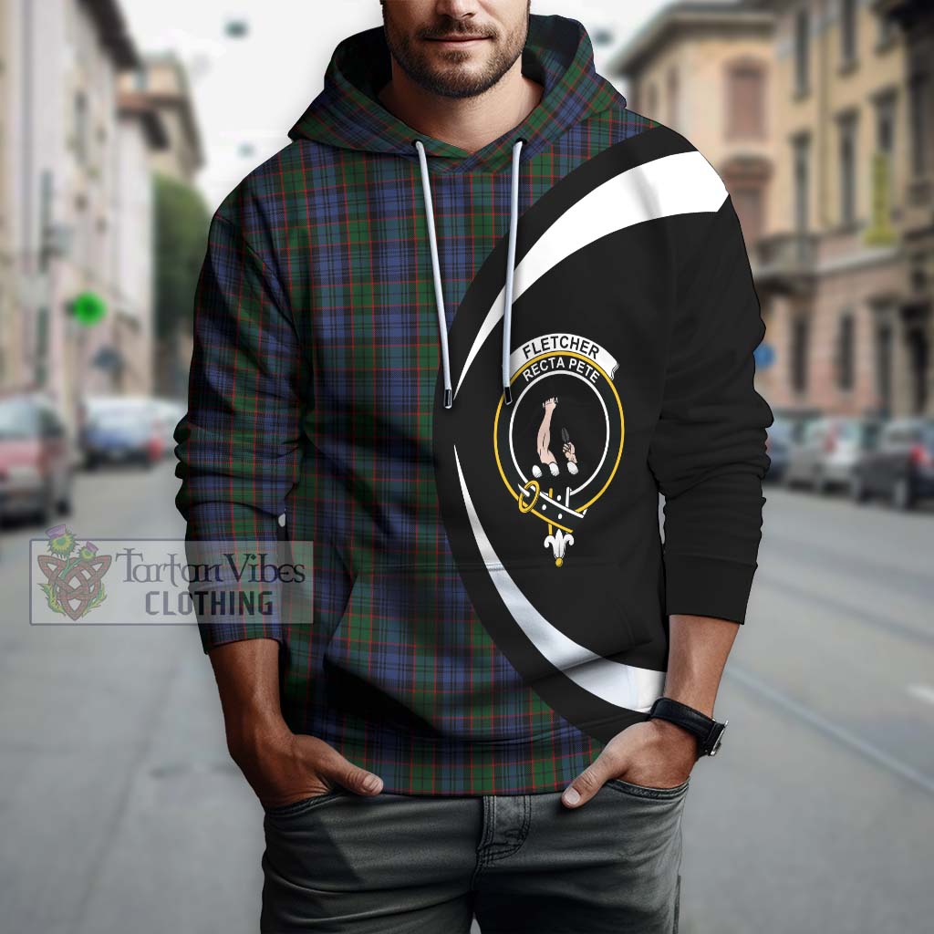 Tartan Vibes Clothing Fletcher Tartan Hoodie with Family Crest Circle Style