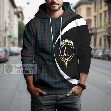 Fletcher Tartan Hoodie with Family Crest Circle Style