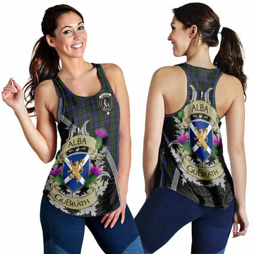 Fletcher Tartan Family Crest Women's Racerback Tanks Lion Rampant Royal Thistle Shield Celtic Inspired