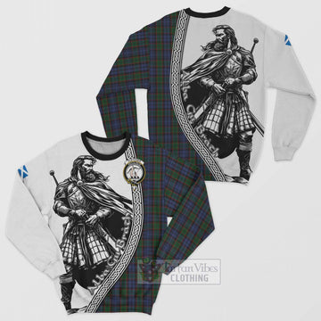 Fletcher Tartan Clan Crest Sweatshirt with Highlander Warrior Celtic Style