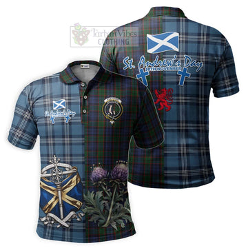 Fletcher Tartan Polo Shirt Happy St. Andrew's Day Half Tartan Style