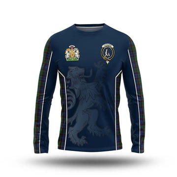 Fletcher Tartan Long Sleeve T-Shirt with Family Crest and Lion Rampant Vibes Sport Style