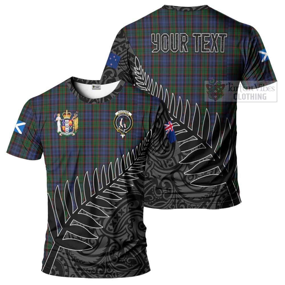 Tartan Vibes Clothing Fletcher Crest Tartan T-Shirt with New Zealand Silver Fern Half Style