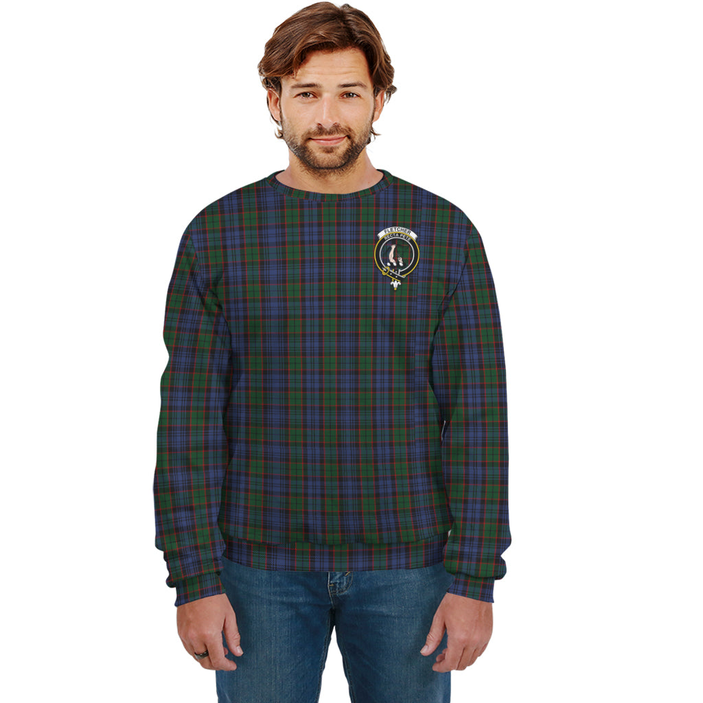 Fletcher Tartan Sweatshirt with Family Crest Unisex - Tartan Vibes Clothing