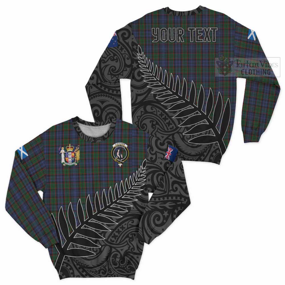 Tartan Vibes Clothing Fletcher Crest Tartan Sweatshirt with New Zealand Silver Fern Half Style