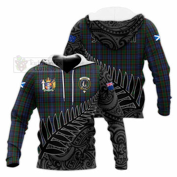 Fletcher Crest Tartan Knitted Hoodie with New Zealand Silver Fern Half Style