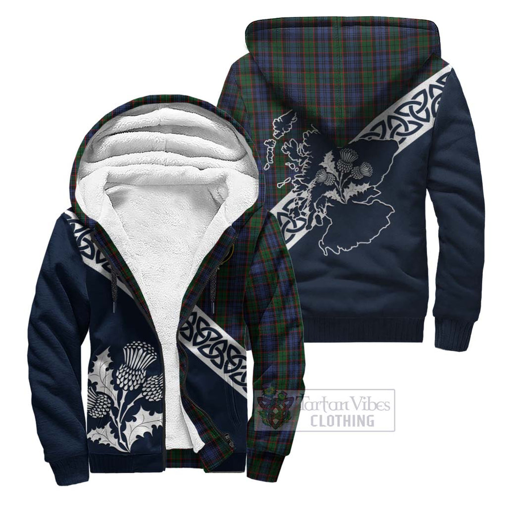 Tartan Vibes Clothing Fletcher Tartan Sherpa Hoodie Featuring Thistle and Scotland Map