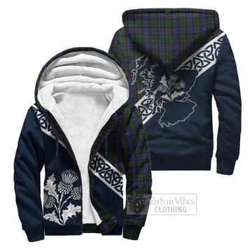 Fletcher Tartan Sherpa Hoodie Featuring Thistle and Scotland Map