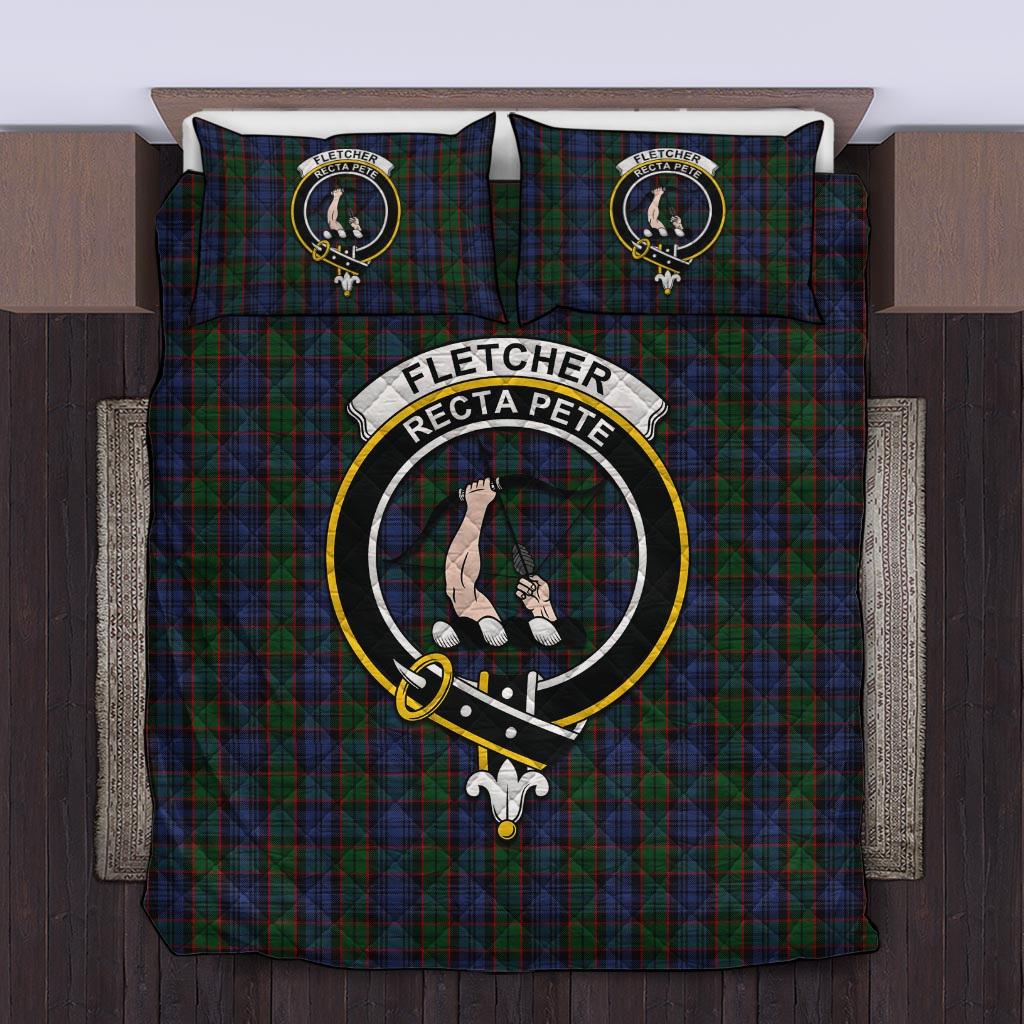 Fletcher Tartan Quilt Bed Set with Family Crest Twin - Tartan Vibes Clothing