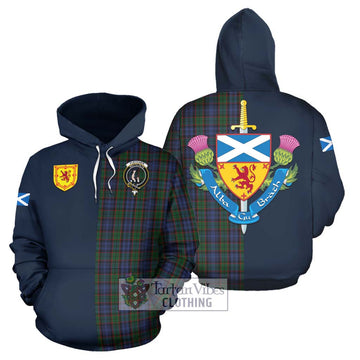 Fletcher Tartan Hoodie Alba with Scottish Lion Royal Arm Half Style