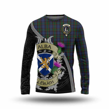 Fletcher Tartan Family Crest Long Sleeve T-Shirt Lion Rampant Royal Thistle Shield Celtic Inspired Unisex - Tartan Vibes Clothing