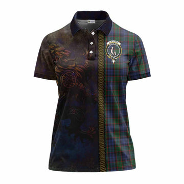 Fletcher Tartan Family Crest Women's Polo Shirt Alba Gu Brath Be Brave Lion Ancient Style Women - Tartan Vibes Clothing