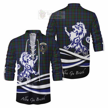 Fletcher Tartan Ghillie Kilt Shirt with Alba Gu Brath Regal Lion Emblem