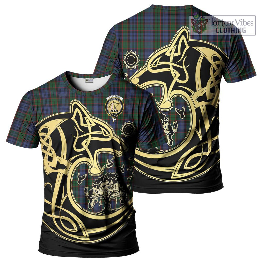 Fletcher Tartan T-Shirt with Family Crest Celtic Wolf Style Kid's Shirt - Tartan Vibes Clothing