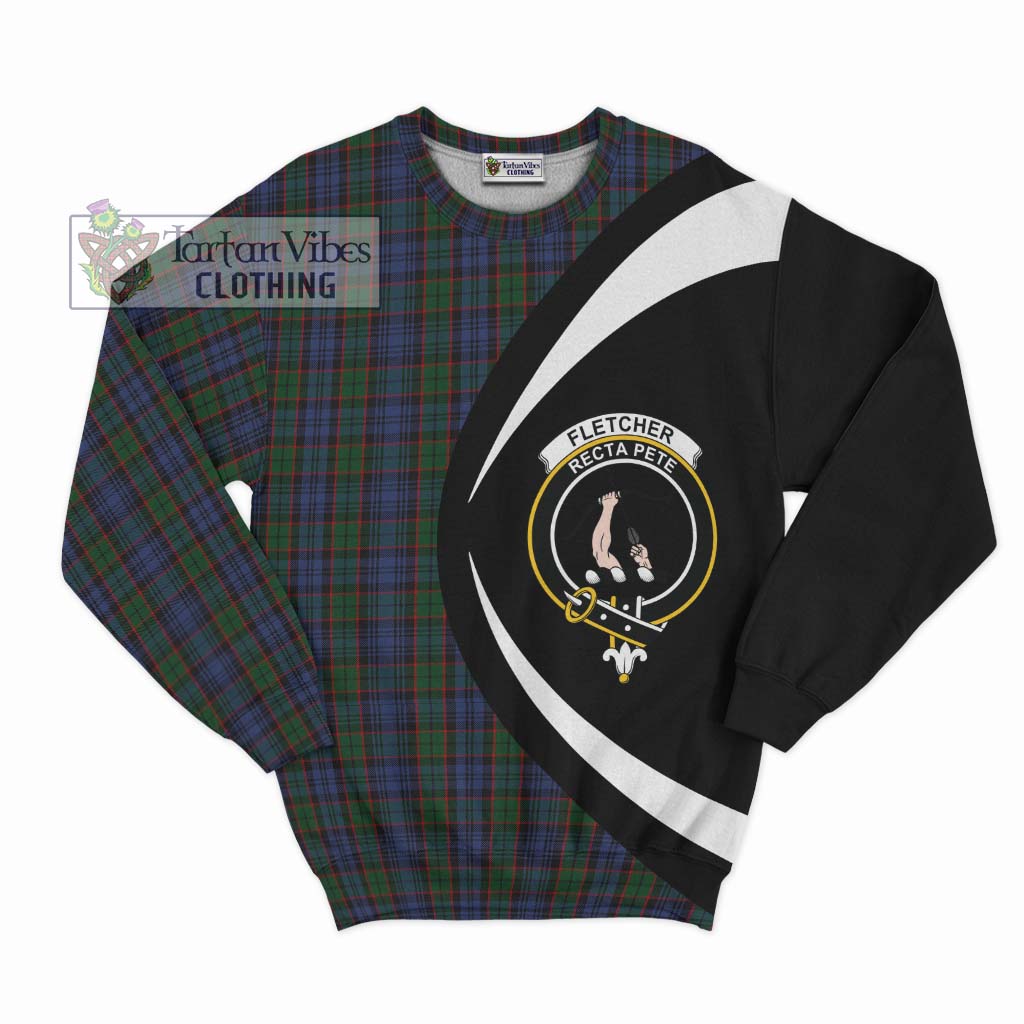 Tartan Vibes Clothing Fletcher Tartan Sweatshirt with Family Crest Circle Style