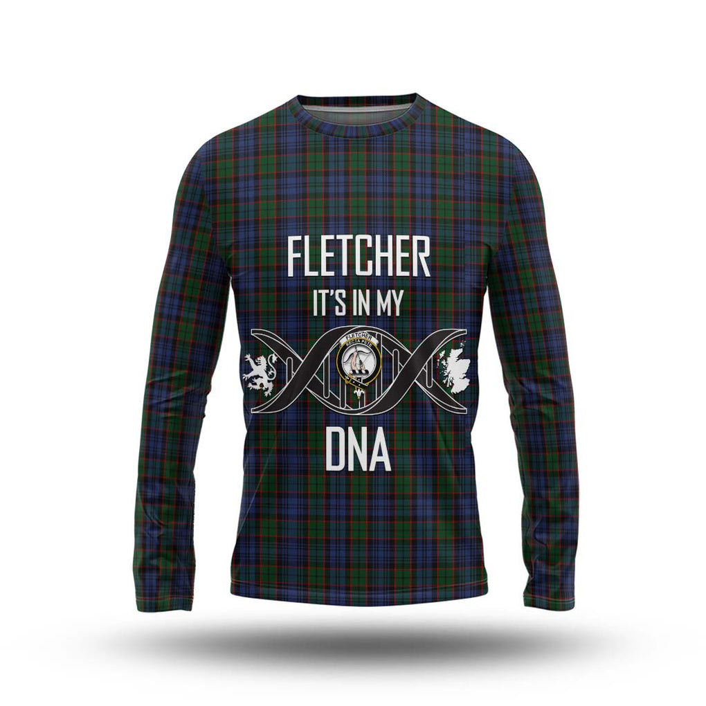 Fletcher Tartan Long Sleeve T-Shirt with Family Crest DNA In Me Style Unisex - Tartanvibesclothing Shop