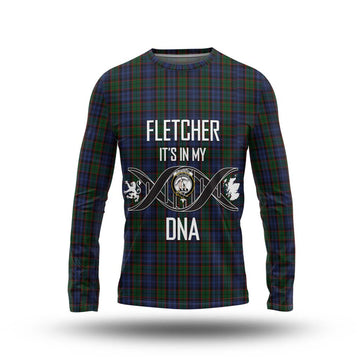 Fletcher Tartan Long Sleeve T-Shirt with Family Crest DNA In Me Style