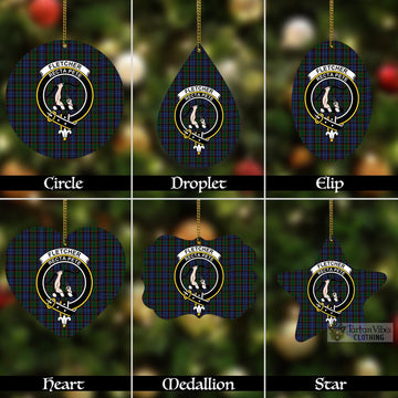 Fletcher Tartan Christmas Aluminium Ornament with Family Crest