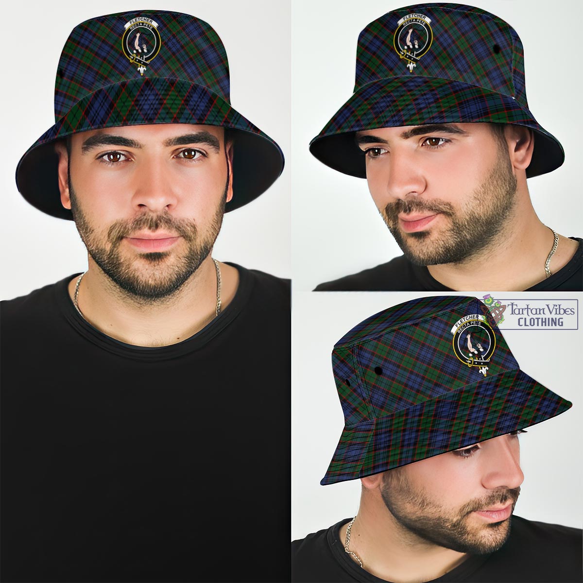 Tartan Vibes Clothing Fletcher Tartan Bucket Hat with Family Crest