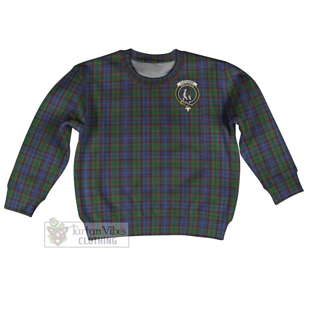 Tartan Vibes Clothing Fletcher Tartan Kid Ugly Sweater with Family Crest