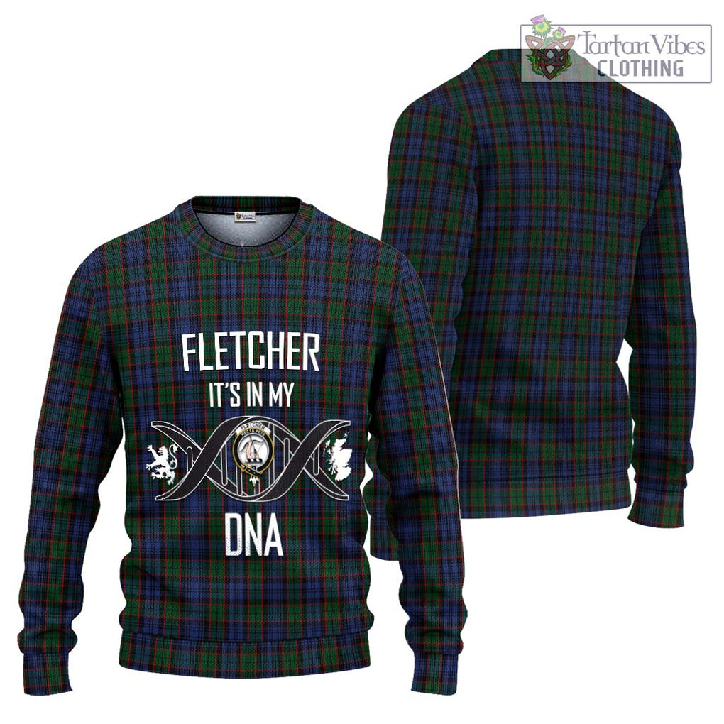 Fletcher Tartan Knitted Sweater with Family Crest DNA In Me Style Unisex - Tartanvibesclothing Shop