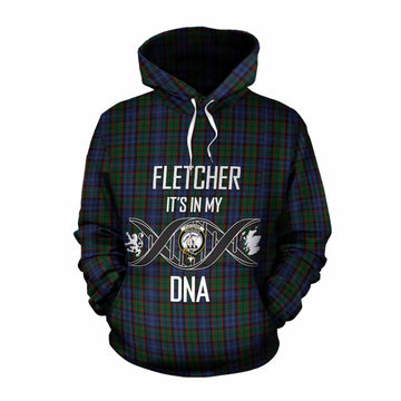 Fletcher Tartan Cotton Hoodie with Family Crest DNA In Me Style