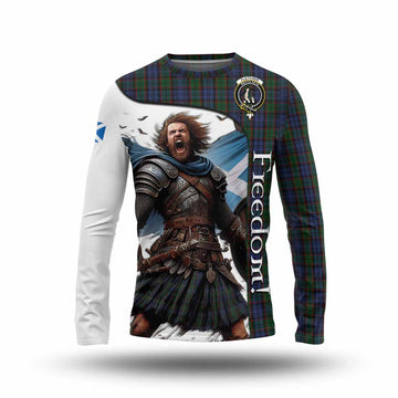 Fletcher Crest Tartan Long Sleeve T-Shirt Inspired by the Freedom of Scottish Warrior