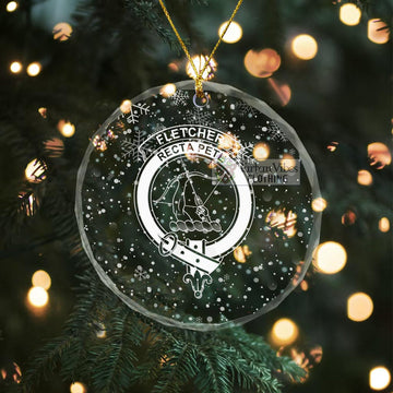 Fletcher Clan Crest Christmas Glass Ornament