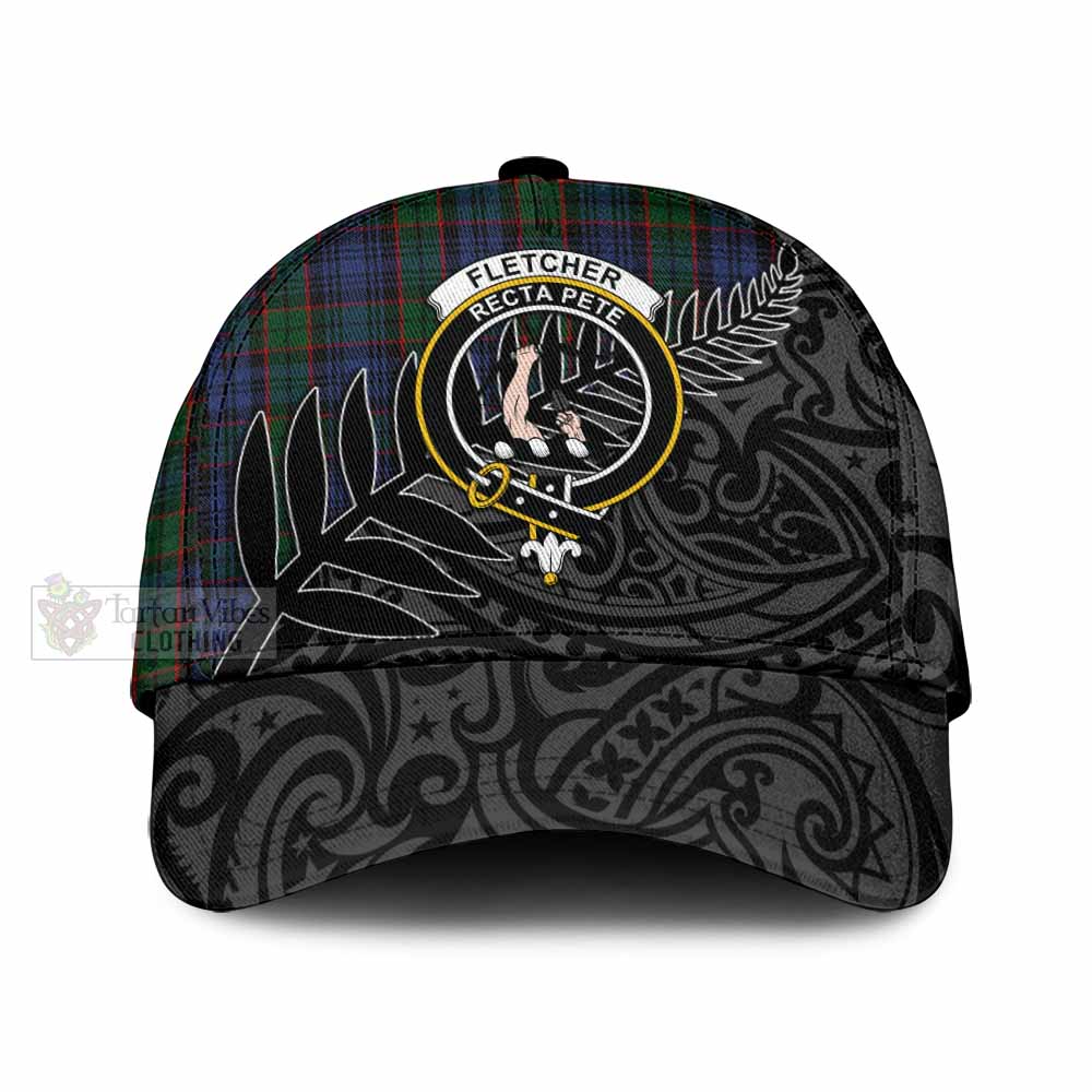 Tartan Vibes Clothing Fletcher Tartan Classic Cap with New Zealand Silver Fern Half Style