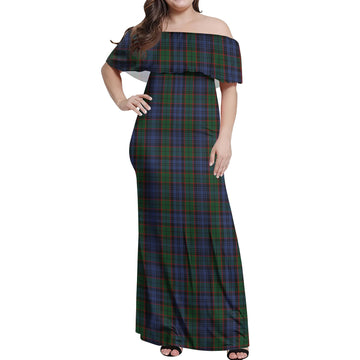 Fletcher Tartan Off Shoulder Long Dress