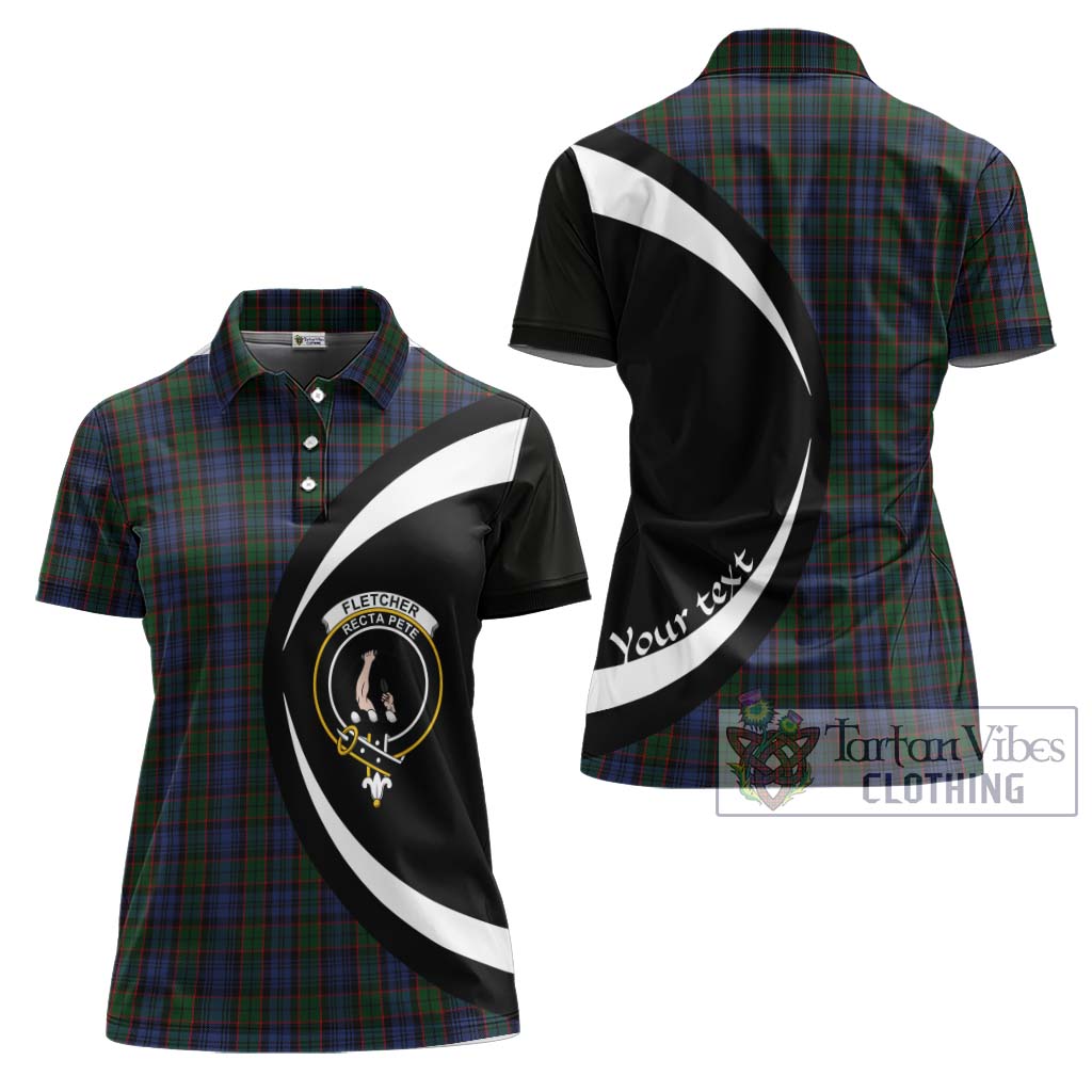 Fletcher Tartan Women's Polo Shirt with Family Crest Circle Style Women - Tartan Vibes Clothing