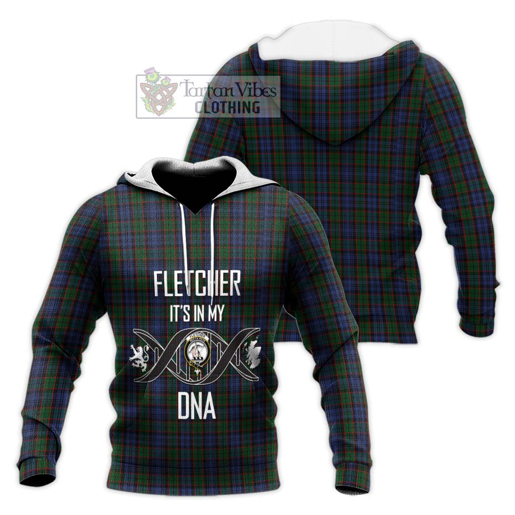 Fletcher Tartan Knitted Hoodie with Family Crest DNA In Me Style Unisex Knitted Pullover Hoodie - Tartanvibesclothing Shop