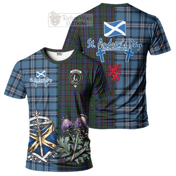 Fletcher Tartan T-Shirt Happy St. Andrew's Day Half Tartan Style