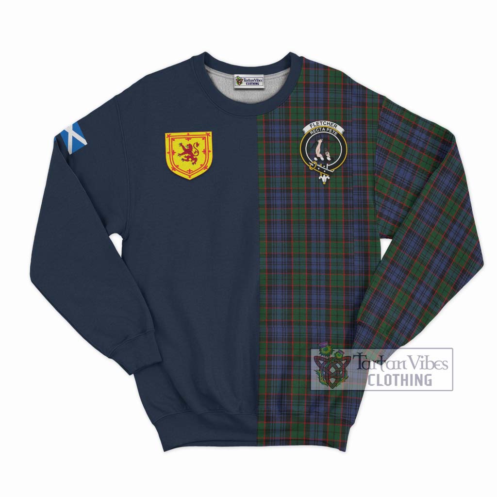 Tartan Vibes Clothing Fletcher Tartan Sweatshirt with Scottish Lion Royal Arm Half Style