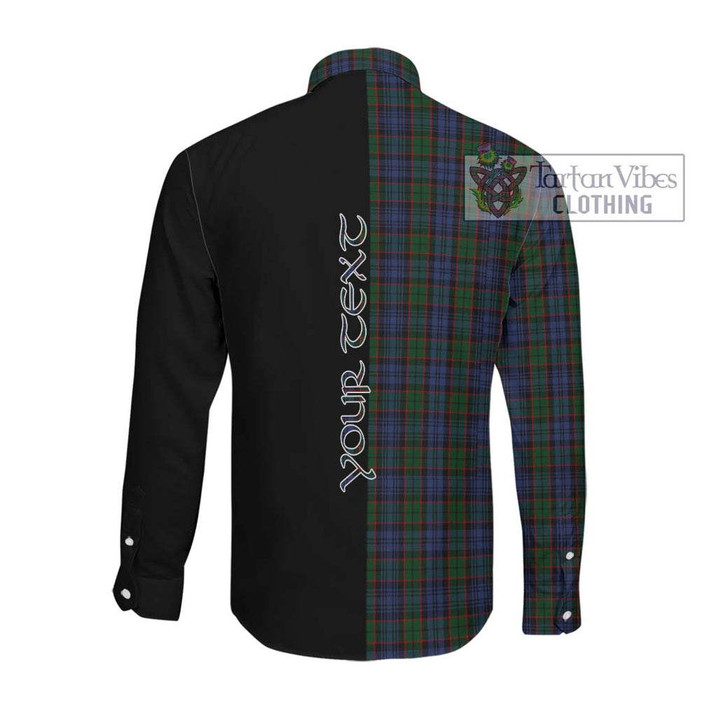 Fletcher Tartan Long Sleeve Button Shirt with Family Crest and Half Of Me Style Men's Shirt - Tartanvibesclothing Shop